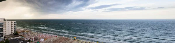 Plano Panorámico Del Lignano Sabbiadoro Sea Front Italia — Foto de Stock