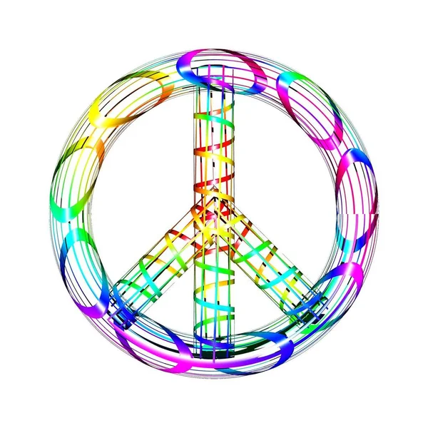 Abstract Illustration Peace Sign Isolated White Background — Stock Photo, Image