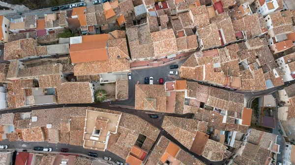 Una Vista Aérea Pequeño Pueblo Día Soleado —  Fotos de Stock