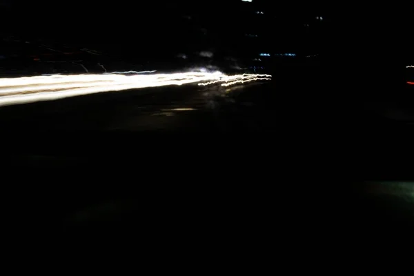 Ein Shutter Effekt Foto Der Lichter Der Stadt Während Der — Stockfoto
