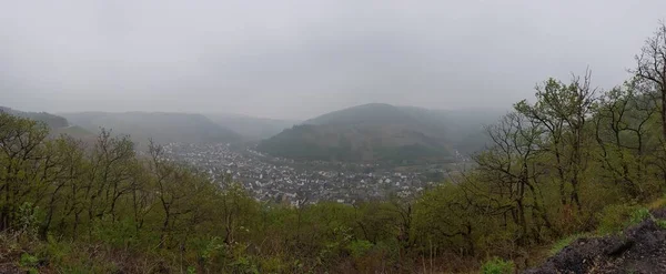 Vue Panoramique Une Forêt Sur Fond Campagne Montagne — Photo