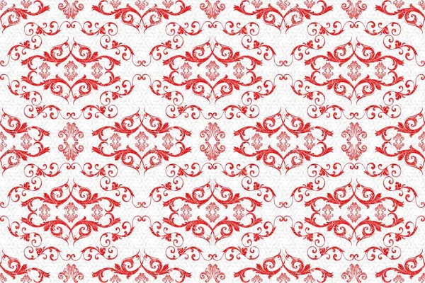 Una Ilustración Digital Abstracta Del Patrón Ornamental Vintage Rojo Sin — Foto de Stock