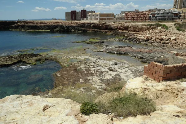 Byggnaderna Vid Stranden Los Locos Torrevieja Spanien — Stockfoto