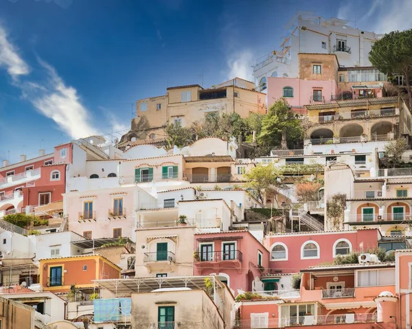 Una Hermosa Ciudad Turística Positano Italia Concepto Fondo —  Fotos de Stock