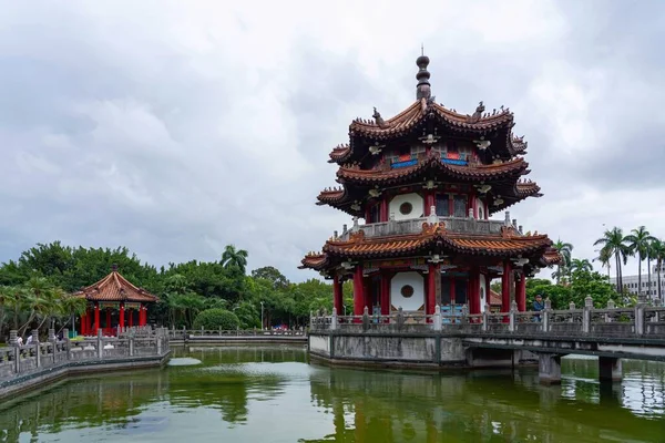 Taipei Taiwan Oct 2019 Beautiful Pagoda Cloudy Day 228 Peace — Stock Photo, Image