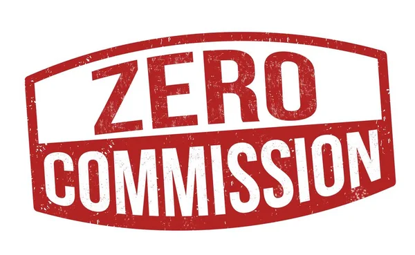 Μια Μεμονωμένη Απεικόνιση Ενός Κόκκινου Κειμένου Zero Commission Λευκό Φόντο — Φωτογραφία Αρχείου