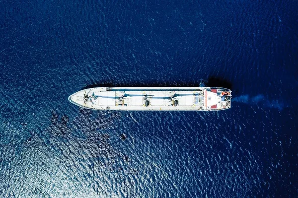 Vue Aérienne Une Mer Bleue Bateau — Photo