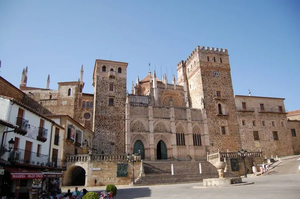 Monastero Reale Mozzafiato Santa Mara Guadalupe Catturato Guadalupe Spagna — Foto Stock