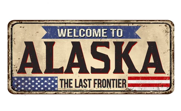 白い背景の前にアラスカ 米国の道路標識の孤立したイラスト — ストック写真