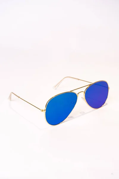 Vertical Shot Aviator Sunglasses Isolated White Background — Stock Photo, Image