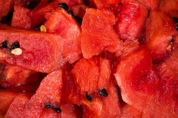 Closeup Shot Sliced Juicy Watermelons — Stock Photo, Image