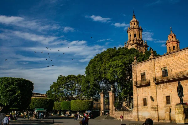 Morelia Mexico Mar 2020 Photo Morelia Cathedral Blue Sunny Day — стокове фото