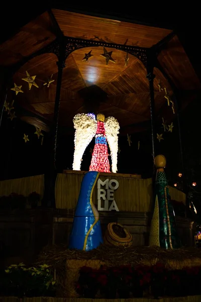 Морелия Мехико Декабря 2019 Года Рождение Рождества Главной Площади Морелии — стоковое фото