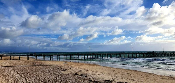 Una Vista Muelle Madera Henley Beach Australia Con Cielo Azul — Foto de Stock