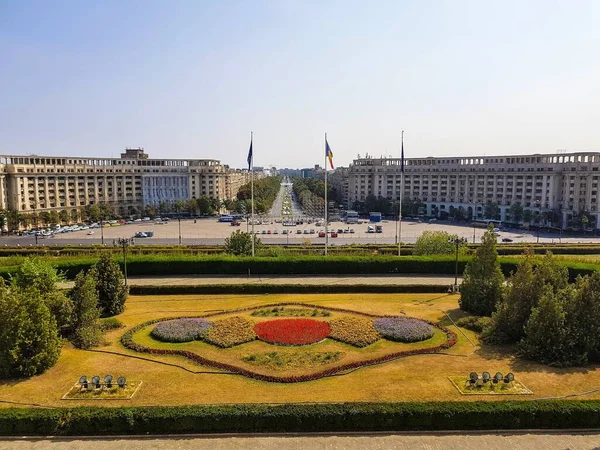 Una Hermosa Foto Plaza Constitución Bucarest — Foto de Stock