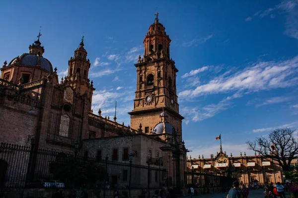 Morelia Mexico Mar 2020 Photo Morelia Cathedral Blue Sunny Day — стокове фото