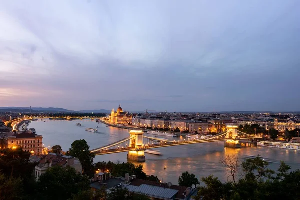 Widok Lotu Ptaka Bastion Rybacki Budapeszcie — Zdjęcie stockowe