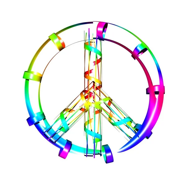 Een Abstracte Illustratie Van Vredesteken Geïsoleerd Witte Achtergrond — Stockfoto