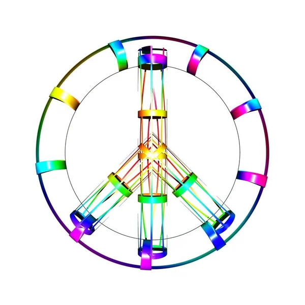 Μια Αφηρημένη Απεικόνιση Του Σήματος Ειρήνης Που Απομονώνεται Λευκό Φόντο — Φωτογραφία Αρχείου
