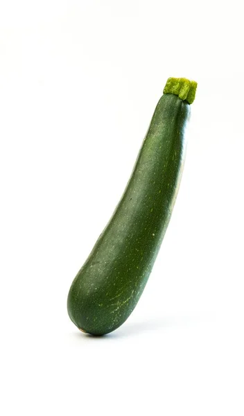 Den Gröna Zucchini Isolerad Vit Bakgrund — Stockfoto