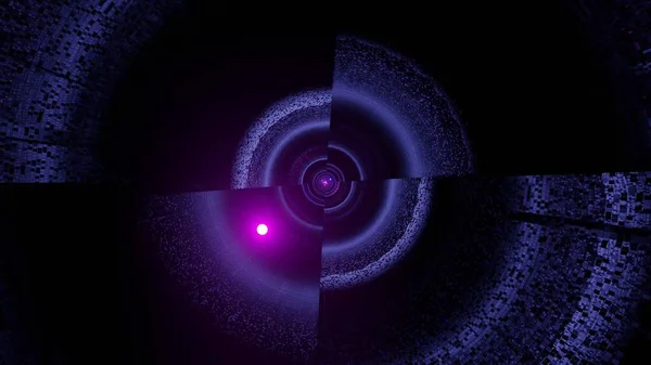 Eine Darstellung Eines Kosmischen Kreises Der Vier Teile Zerlegt Wurde — Stockfoto