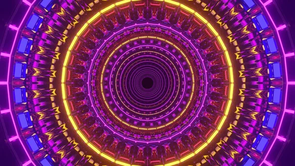 Ein Rendering Cooler Hintergrund Mit Kreisförmigen Neon Laserlichtern Perfekt Für — Stockfoto