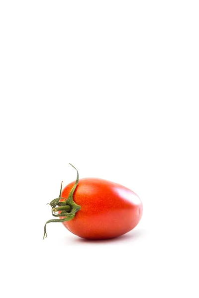 Tomate Vermelho Suculento Roma Isolado Fundo Branco — Fotografia de Stock
