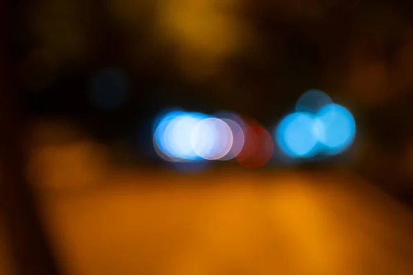 Blurred Shot Many Colorful Lights Glowing Street Night — Stock Photo, Image