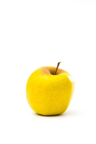 Der Leckere Gelbe Apfel Isoliert Auf Weißem Hintergrund — Stockfoto