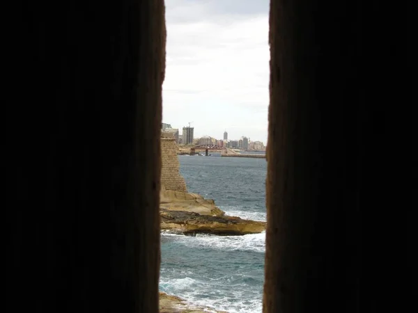 Kalkara Malta Abr 2014 Vista Outro Lado Grand Harbour Para — Fotografia de Stock