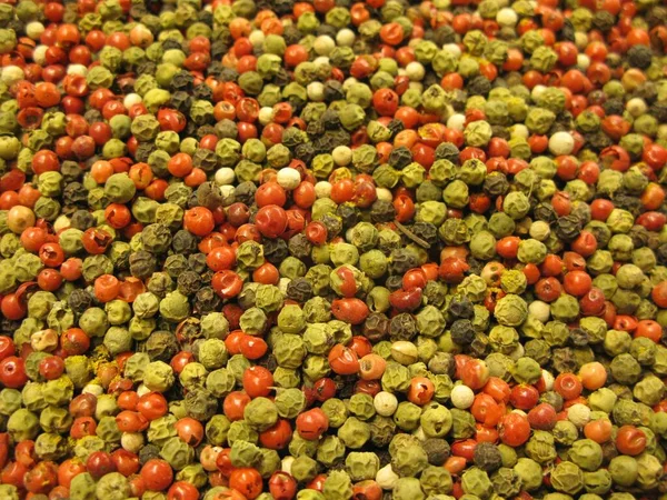 一组彩色的胡椒玉米的特写镜头 — 图库照片