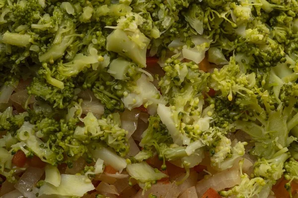 Macro Shot Insalata Con Broccoli Altri Ingredienti — Foto Stock