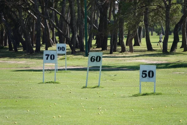 Sunny Scenery Distance Pointers Golf Filed — Stock Photo, Image