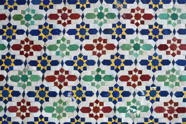 Gros Plan Ornement Mural Coloré Maroc — Photo