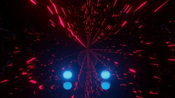 Een Abstracte Illustratie Van Een Rode Sci Tunnel Met Blauwe — Stockfoto