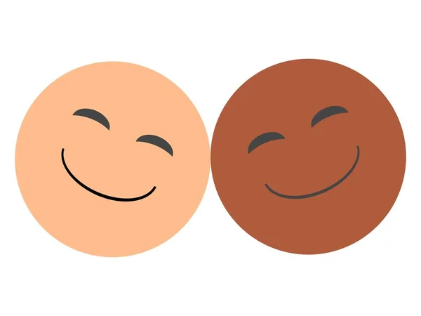 Μια Εννοιολογική Απεικόνιση Δύο Χαμογελαστών Αυτοκόλλητων Που Απομονώνονται Λευκό Φόντο — Φωτογραφία Αρχείου