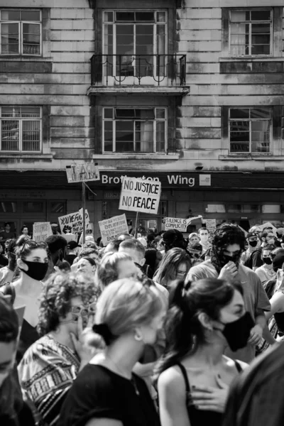 Leeds Spojené Království Června 2020 Fotografie Černošských Protestů Hmoty Leedsu — Stock fotografie