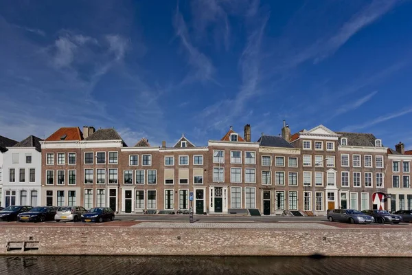 Middelburg Netherlands October 2014 Exterior Facades Canal Mansions Middelburg Blue — 图库照片