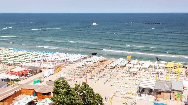 意大利里米尼海滩的高角镜头 — 图库照片