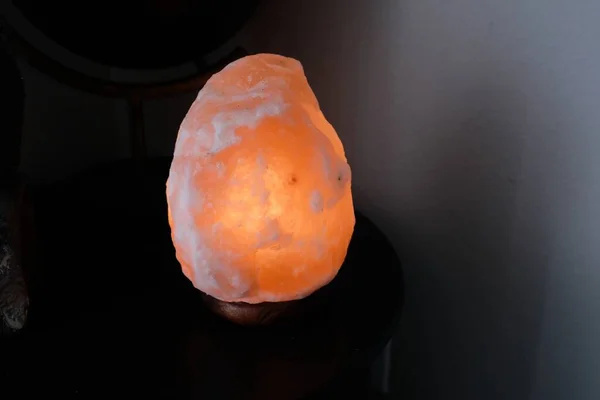 Närbild Bild Orange Himalaya Salt Ljus Bordet — Stockfoto