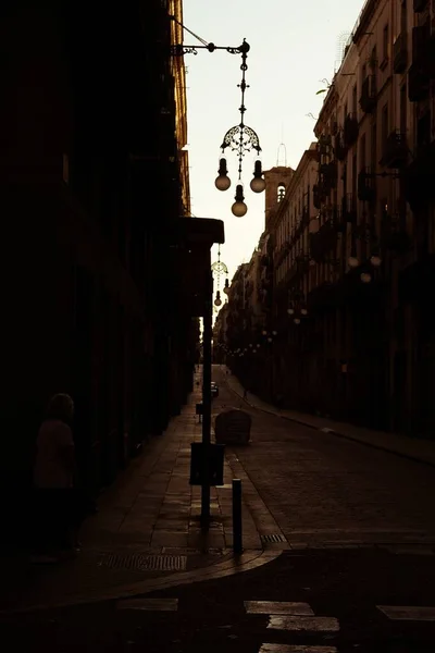 Street Barcelona Staden Katalonien Spanien Coronaviurs Pandemi — Stockfoto