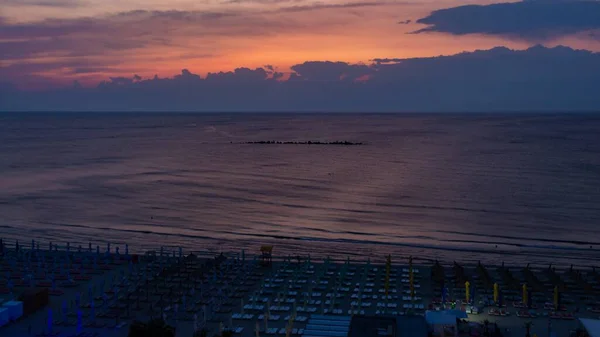 Eine Aufnahme Von Florenz Sonnenuntergang Strand Von Rimini Italien — Stockfoto