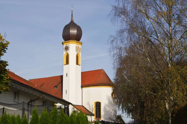 Ein Schöner Blick Auf Einen Kirchturm Rohrbach Oberbayern — Stockfoto