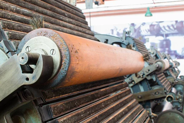 Tekstil Üretim Makinesinin Seçici Odak Noktası — Stok fotoğraf