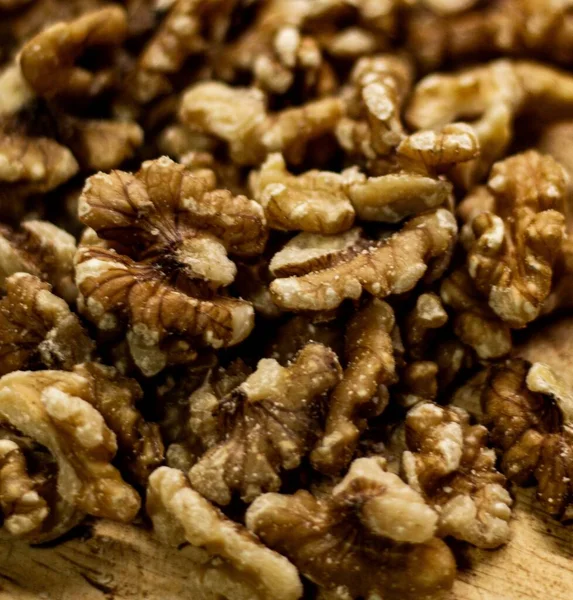 Closeup Shot Pile Unshelled Walnut Details — Stock Photo, Image