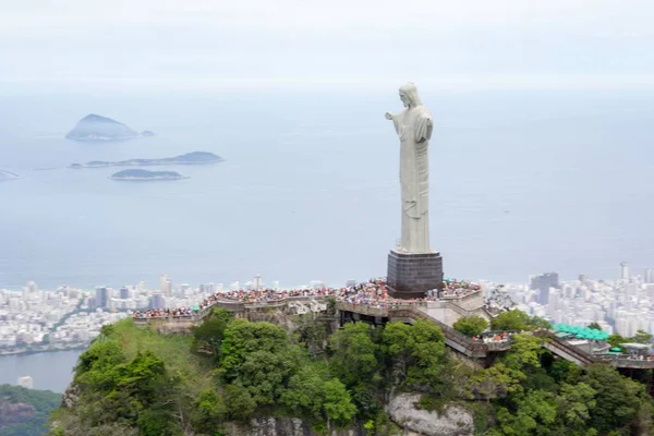 Över Kristus Frälsaren Staty Rio Janeiro Brasilien — Stockfoto