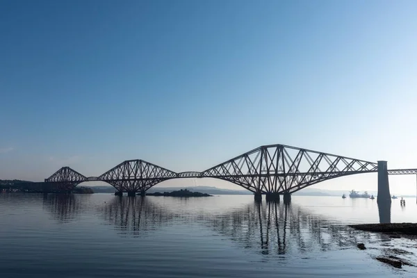 Beautiful Scenery Famous Forth Bridge Railway Sea Queensferry — Stock Photo, Image