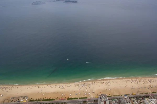 Vue Aérienne Océan Avec Des Bâtiments Bord Mer Rio Janeiro — Photo