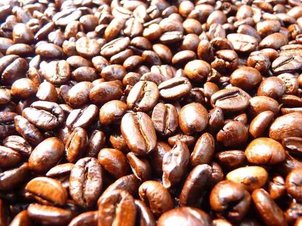 Detailní Záběr Kávových Zrn Procesu Pražení — Stock fotografie