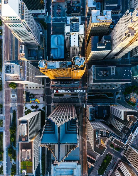 Macht Aan Mensen Geschilderd Woodward Avenue Het Centrum Van Detroit — Stockfoto